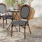 Merrick Lane Celia Stacking Thonet Bistro Style Chair, PE Rattan Seat, and Metal Frame for Indoor/Outdoor Use
